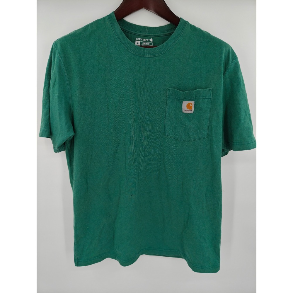 Carhartt K87 Men Medium Green Loose Fit Short Sleeve Pocket T-Shirt K87-M